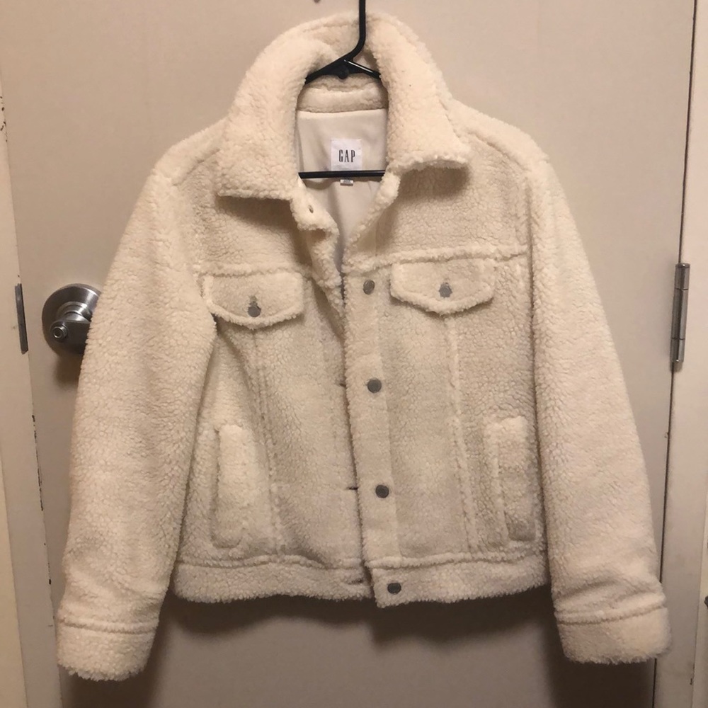 GAP White Sherpa Jacket
